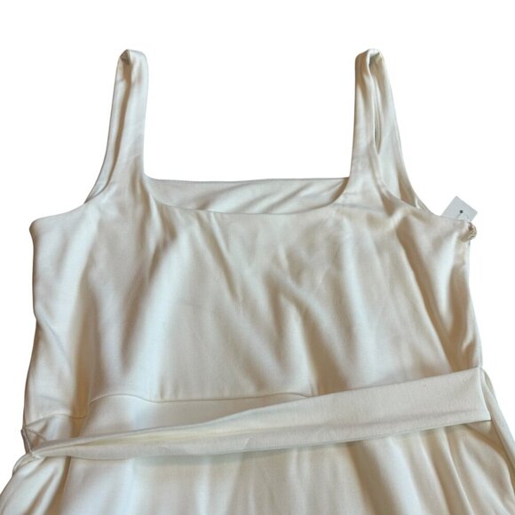 Wilfred Aritzia New Saturn Mini Dress Sleeveless Light Birch Cream Wrap XL NWT - Picture 7 of 11